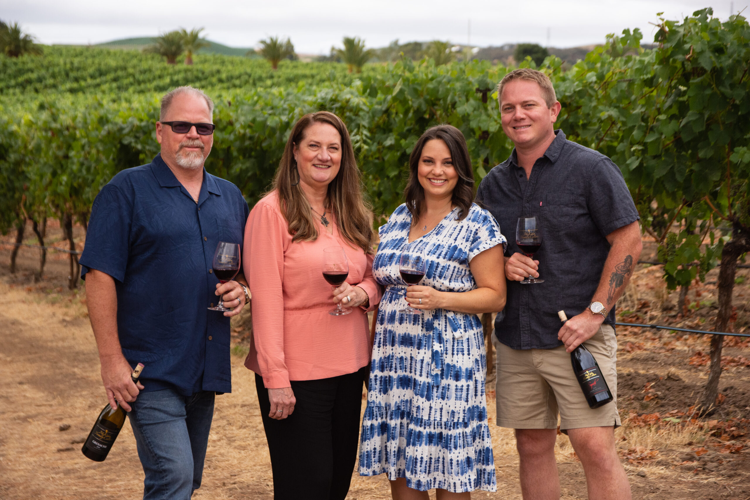 mckahn family in a vineyard